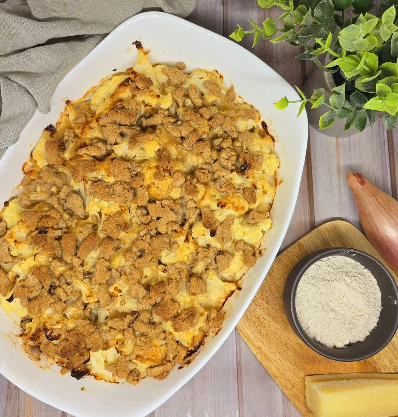 Crumble de chou-fleur au sarrasin et parmesan