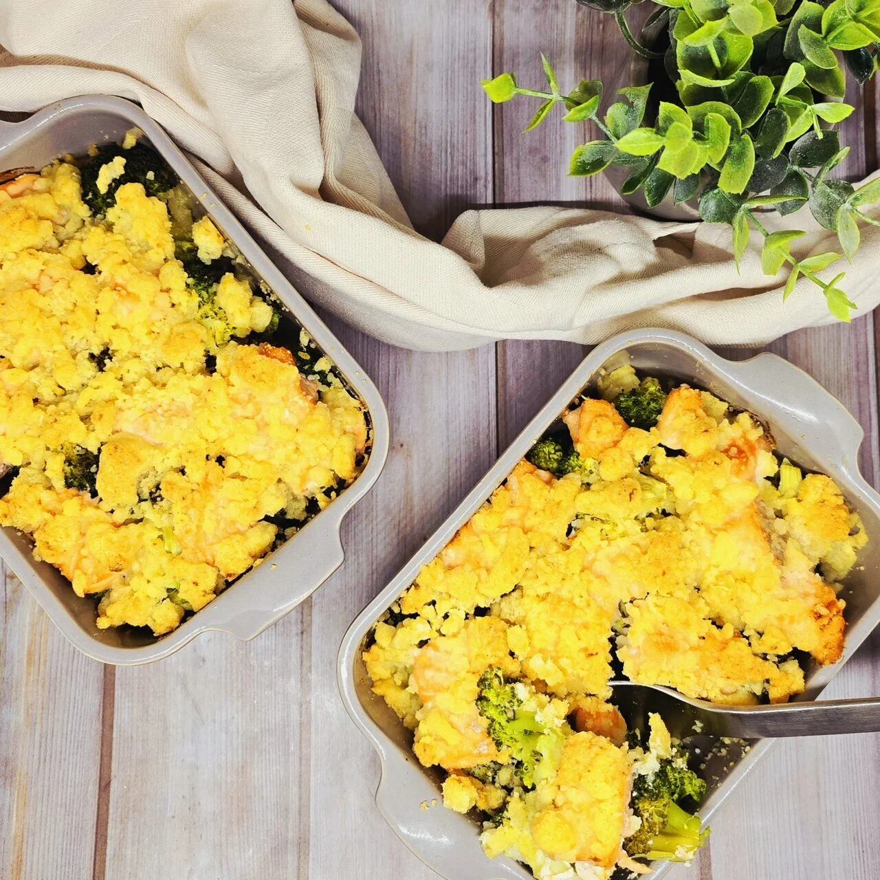 Crumble de saumon et brocoli