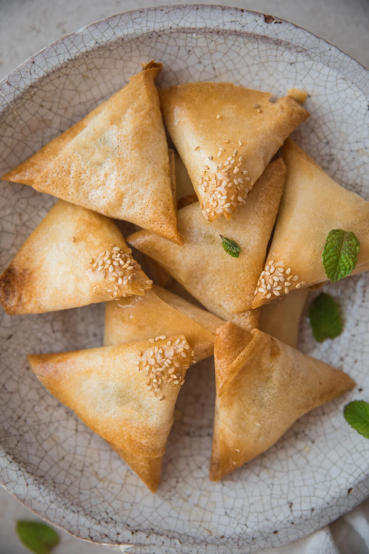Bricks au fromage de feta et menthe