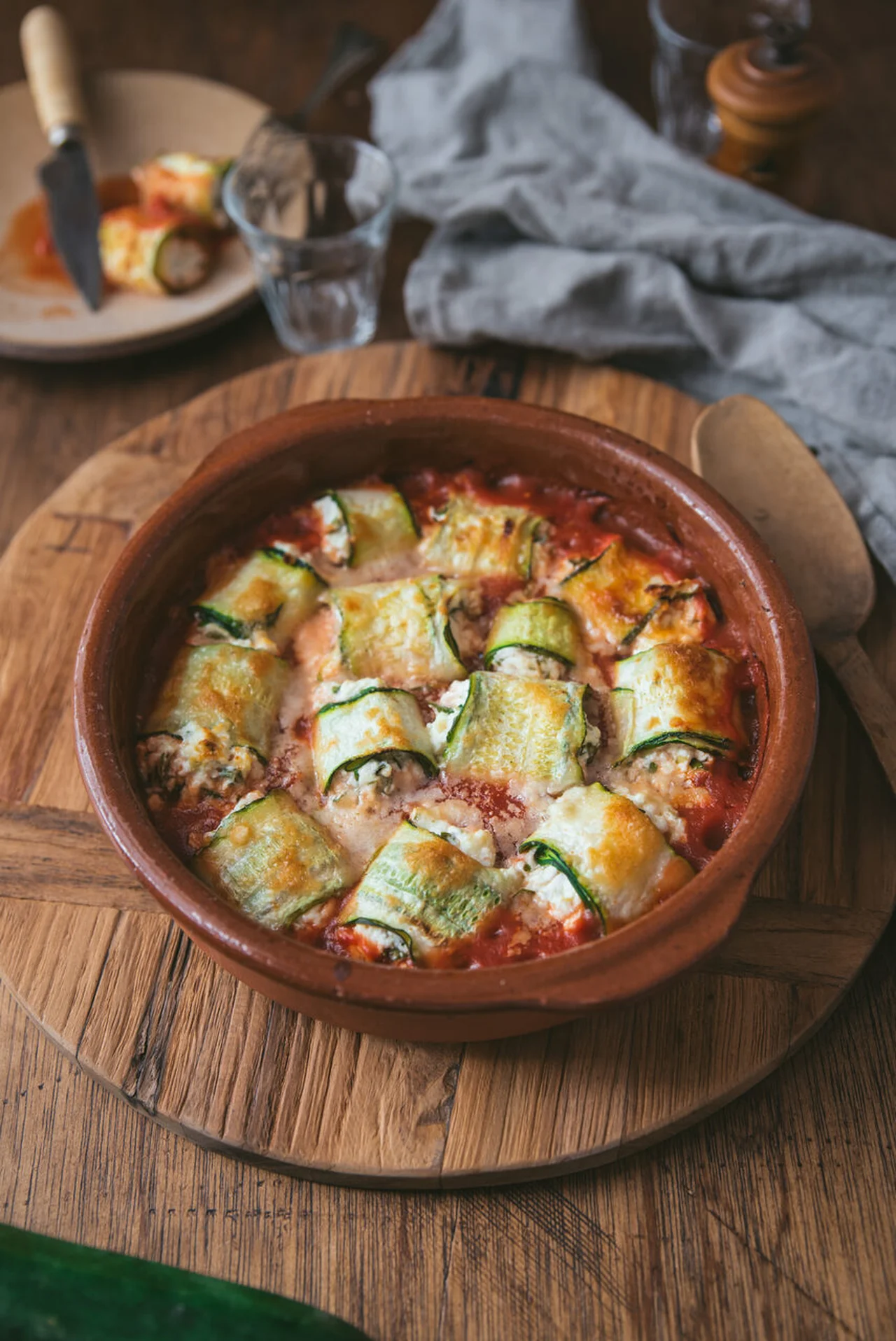 Cannelloni de courgette farci à la ricotta
