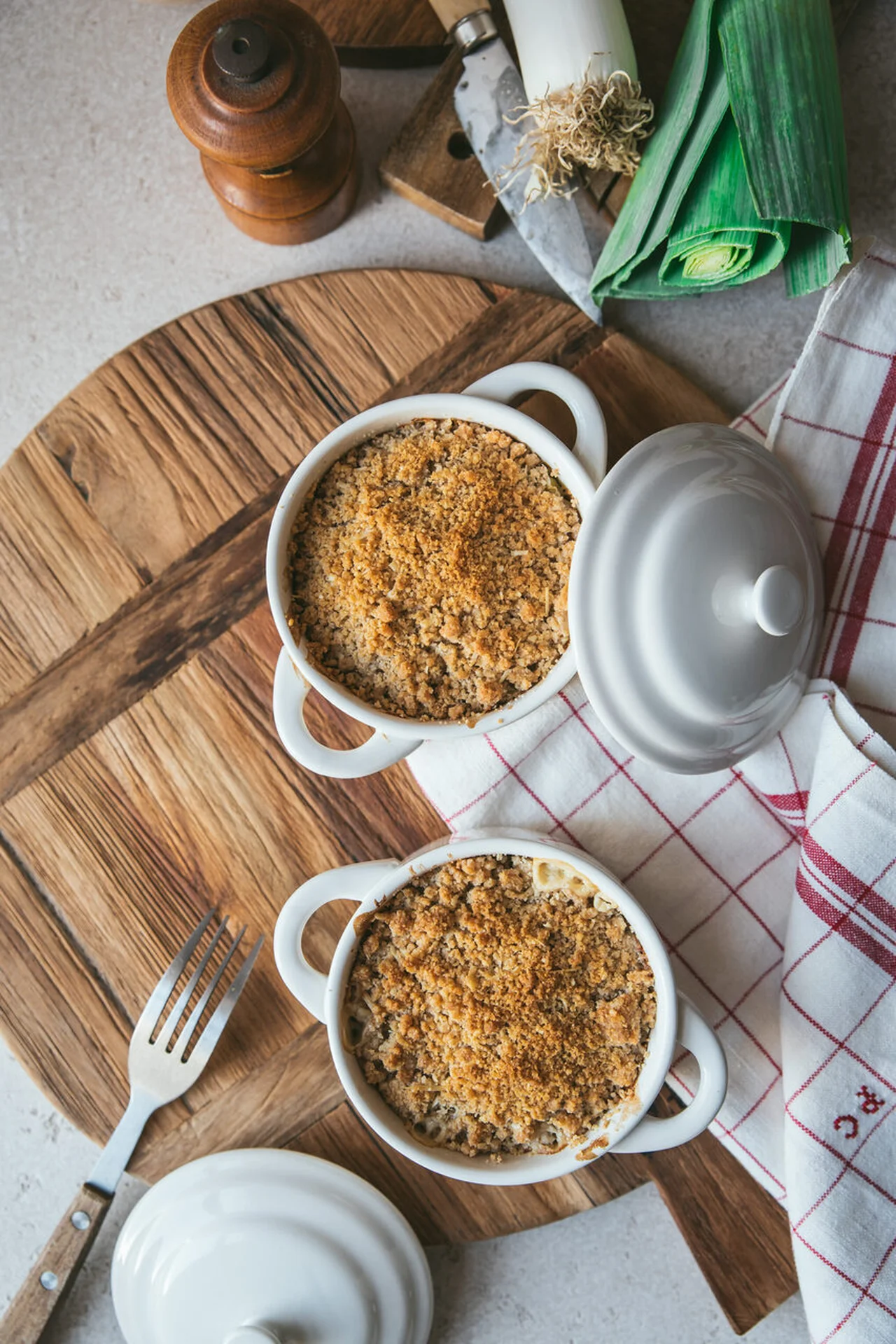 Crumble de poireau et parmesan