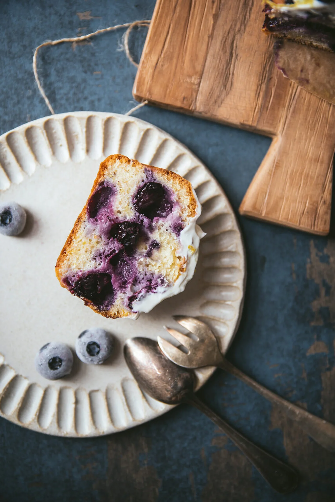 Gâteau au citron et myrtille