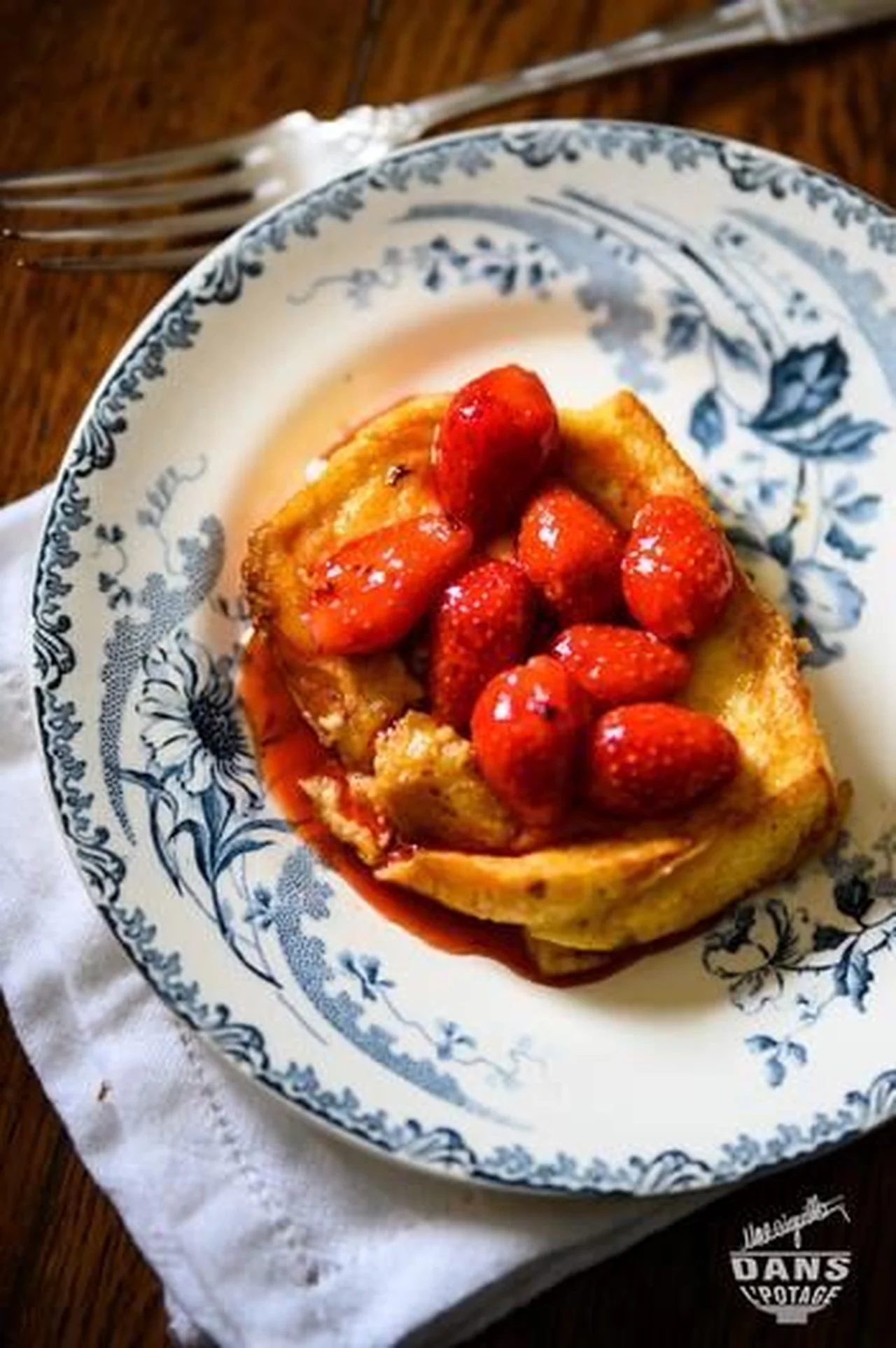 Brioche perdue aux fraises