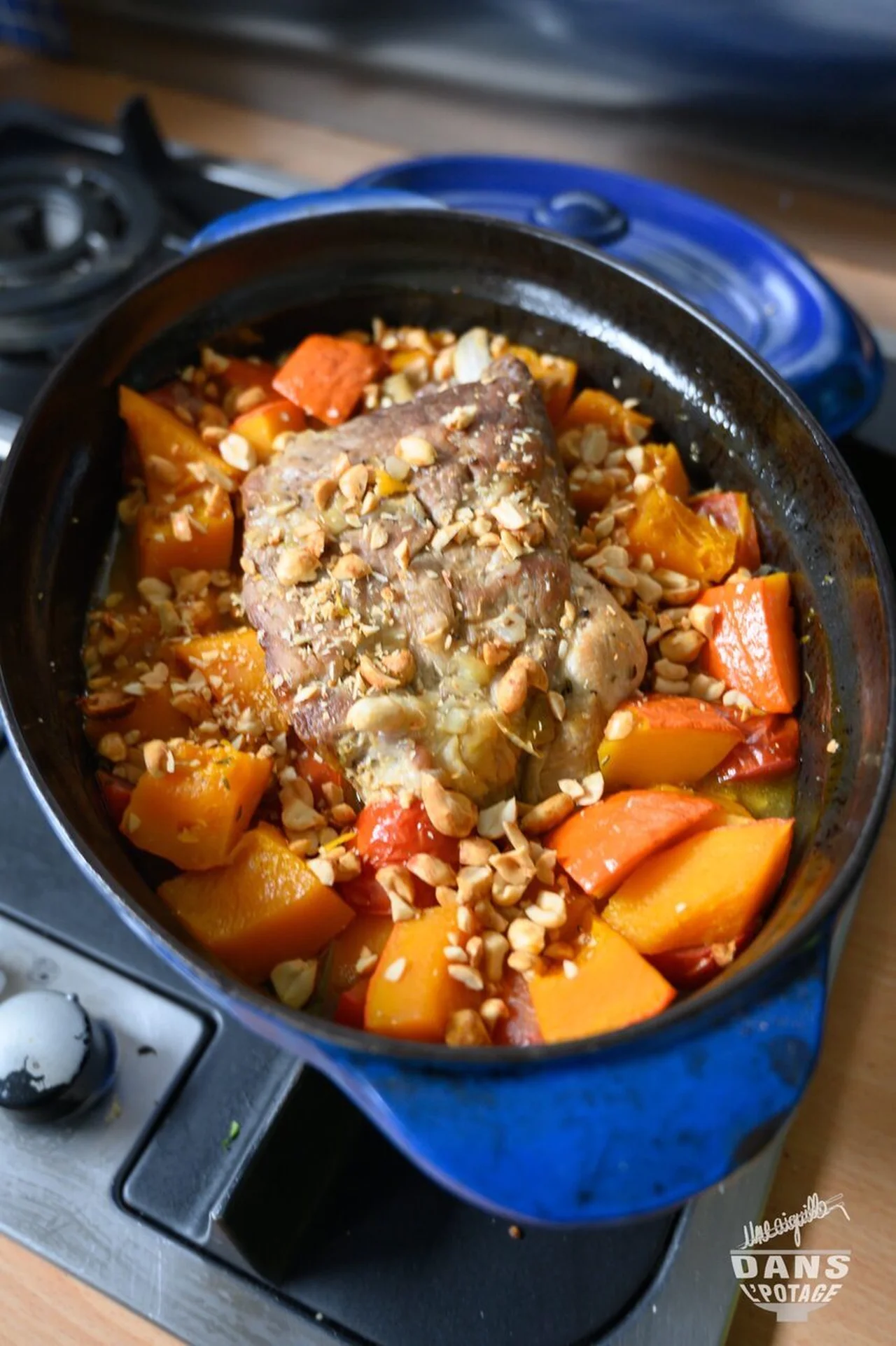 Échine de porc, potimarron, cacahuètes