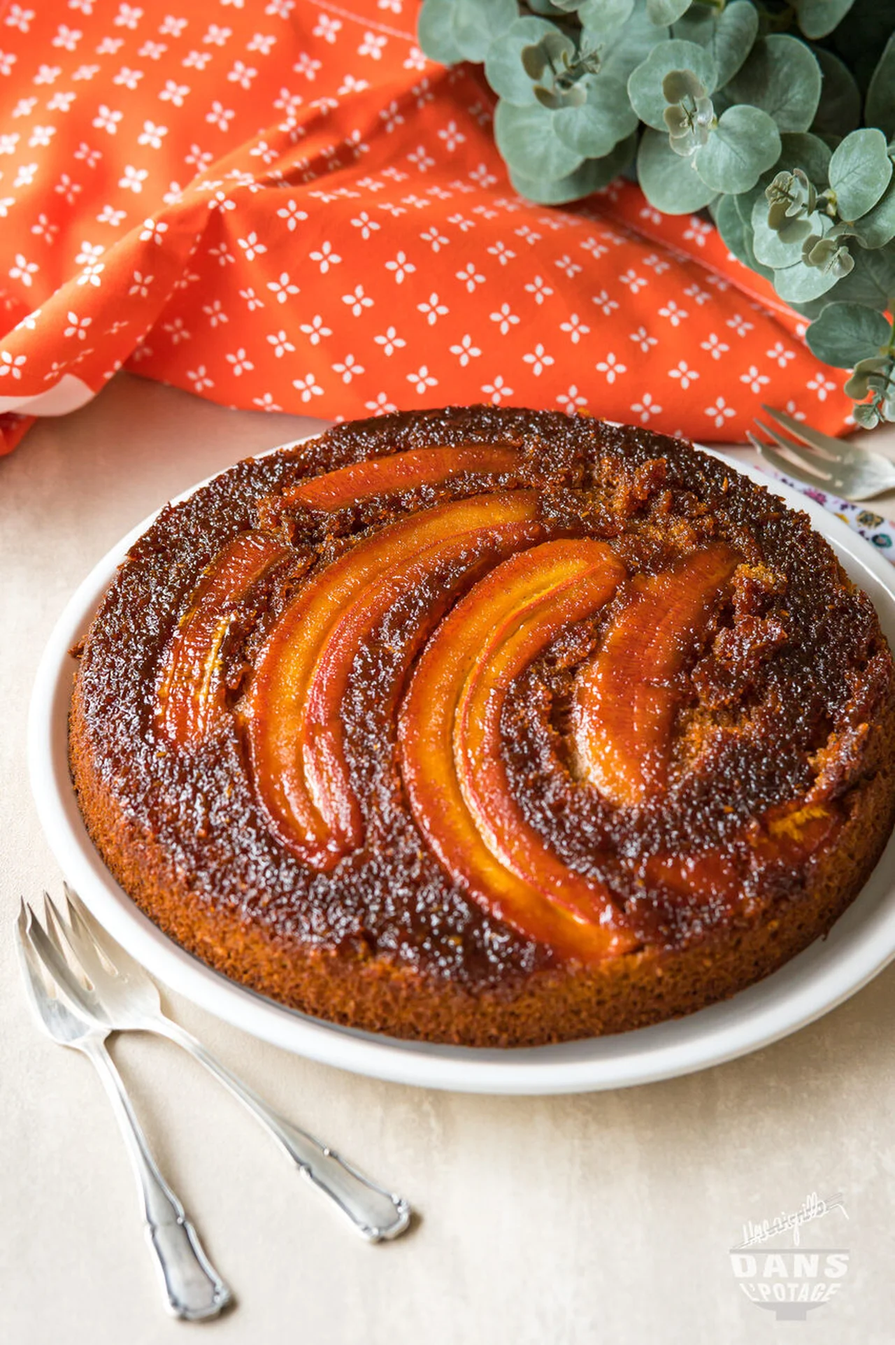 Gâteau renversé banane et noix de coco