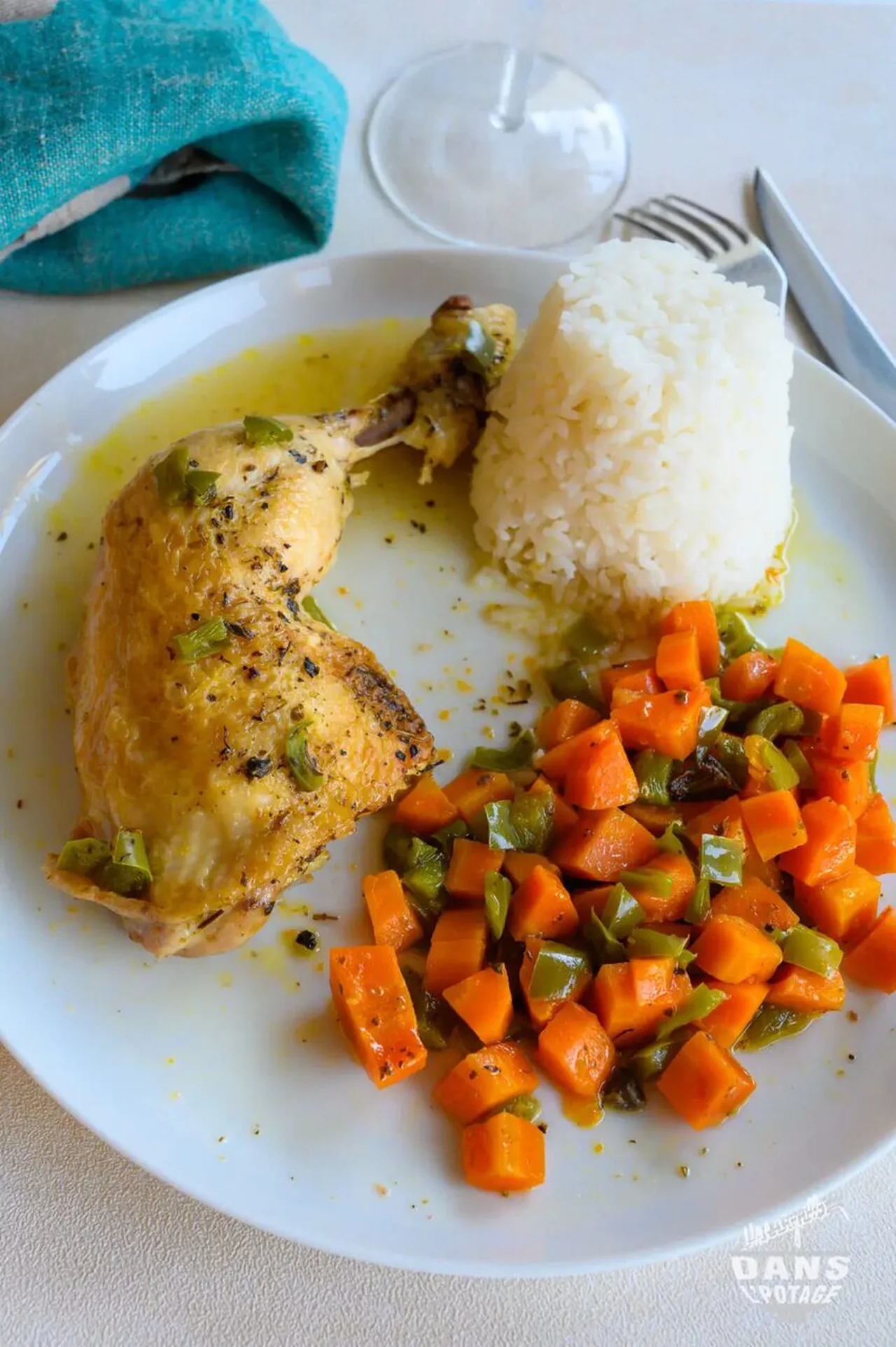 Poulet aux carottes et poivrons