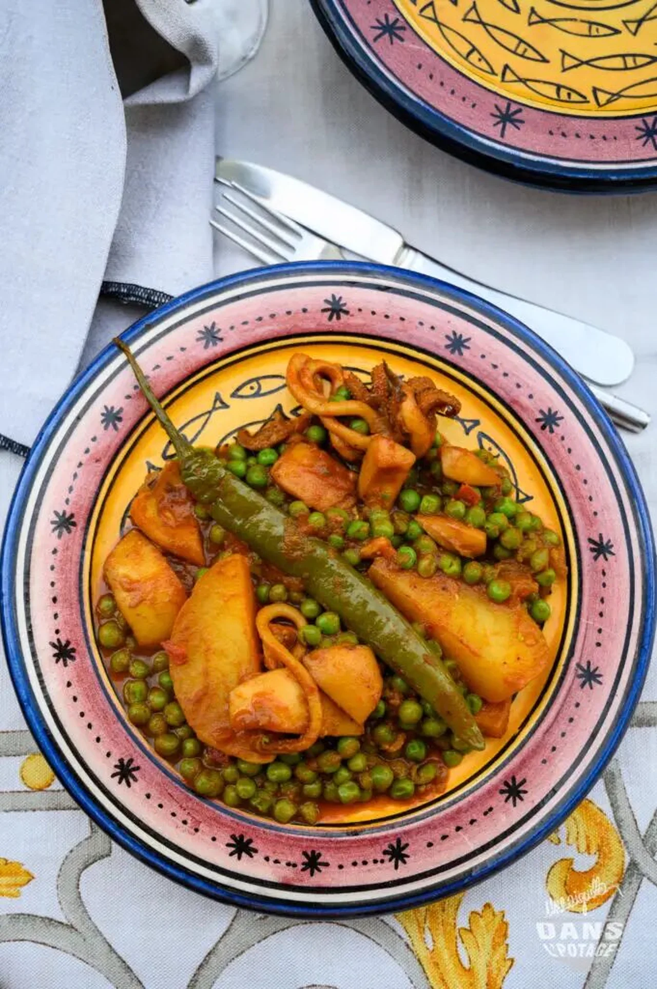 Ragoût de seiches aux petits pois