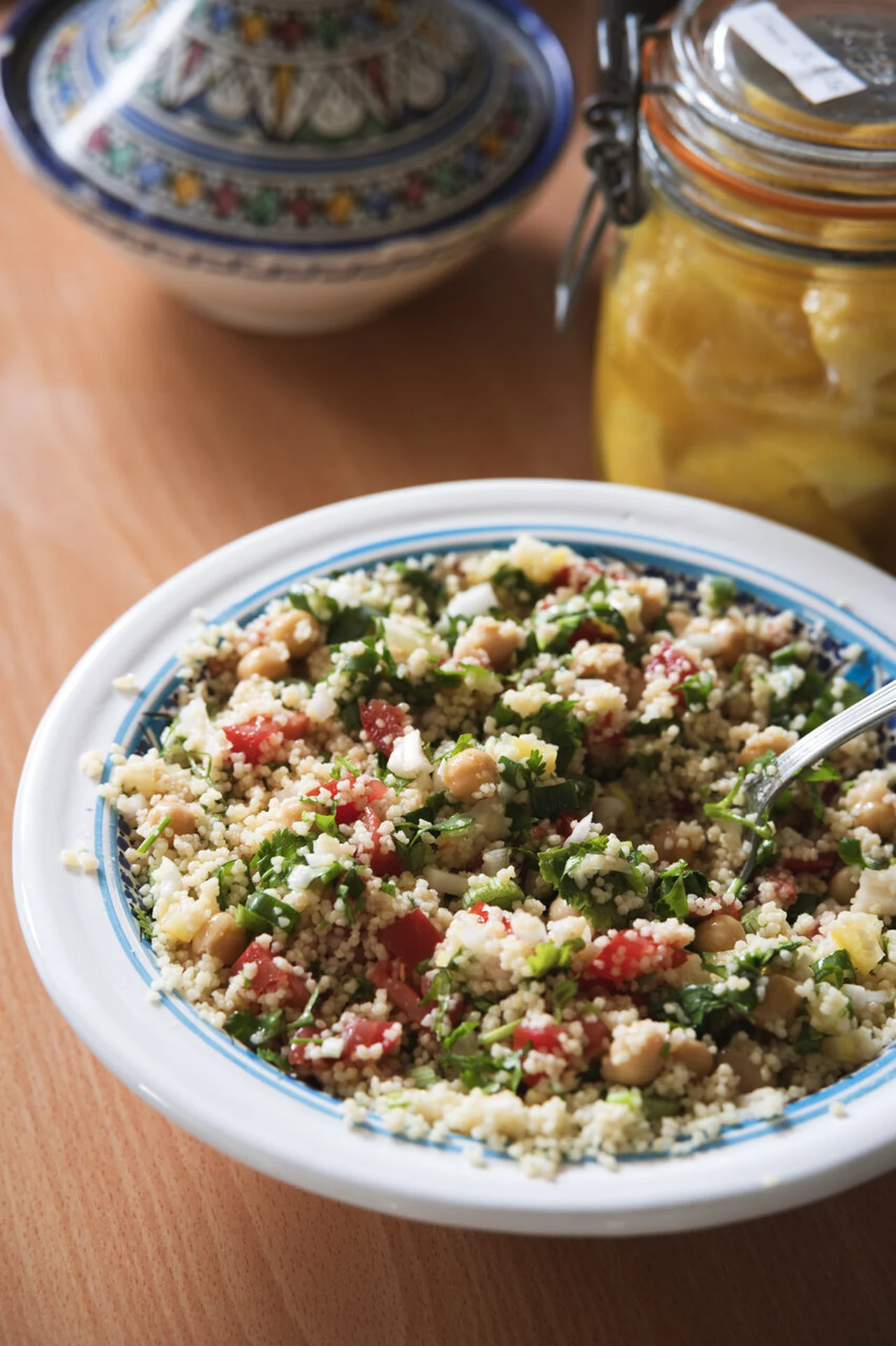 Salade de couscous au citron confit et coriandre
