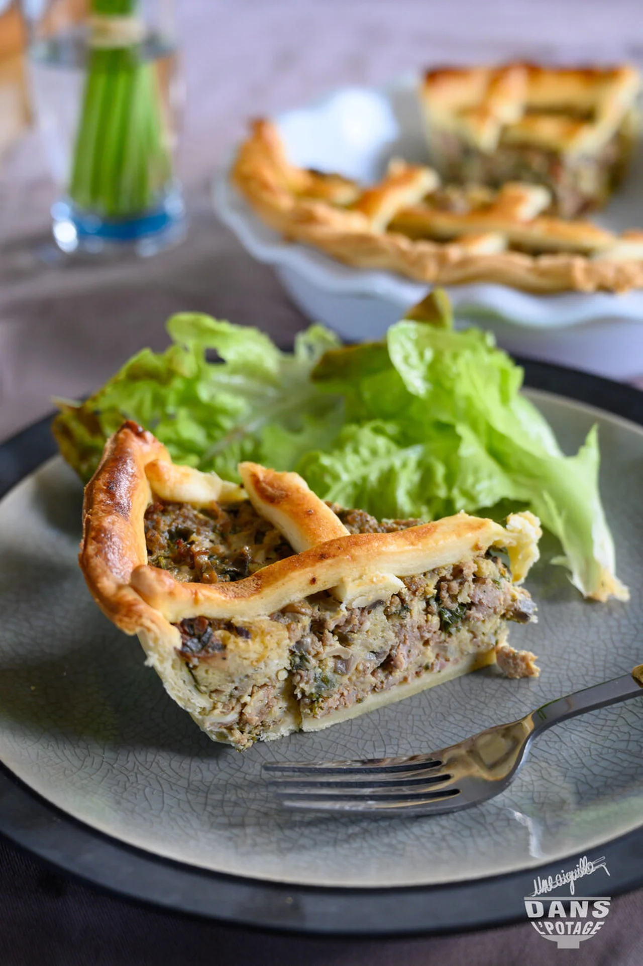 Tarte à la viande et aux champignons