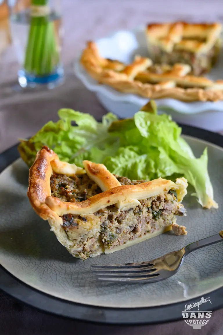 Tarte à la viande et aux champignons