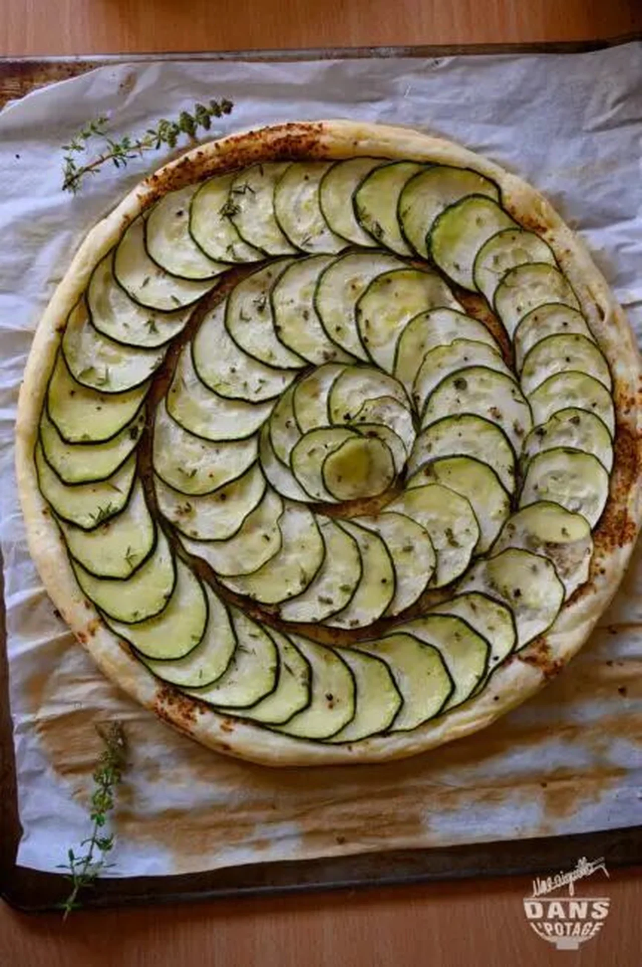 Tarte fine aux courgettes et moutarde