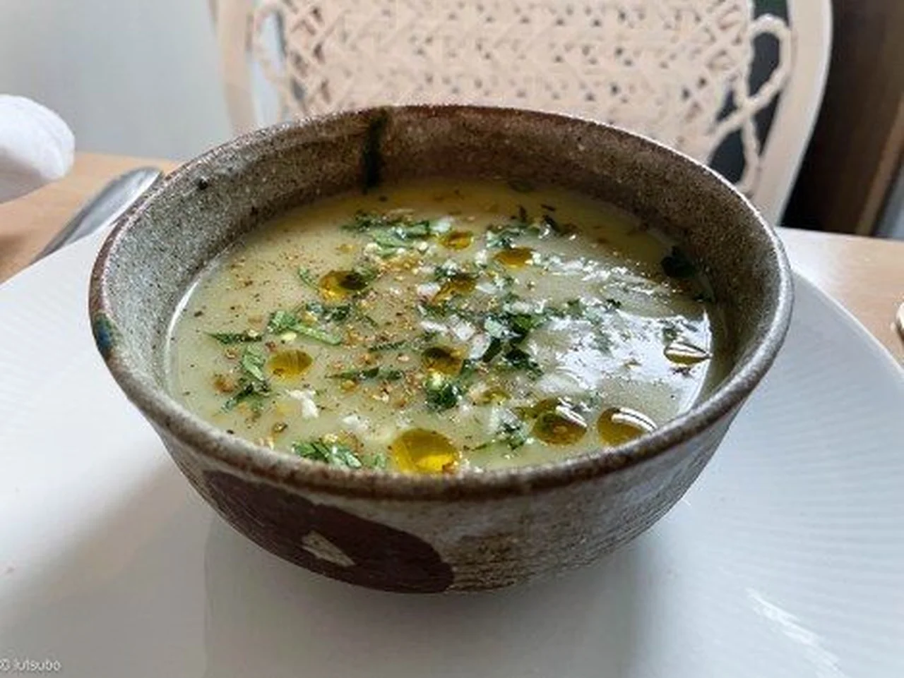 Soupe glacée de cosses de fèves