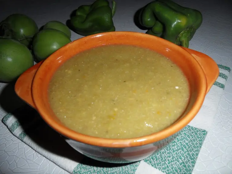 Soupe tomates vertes et poivrons