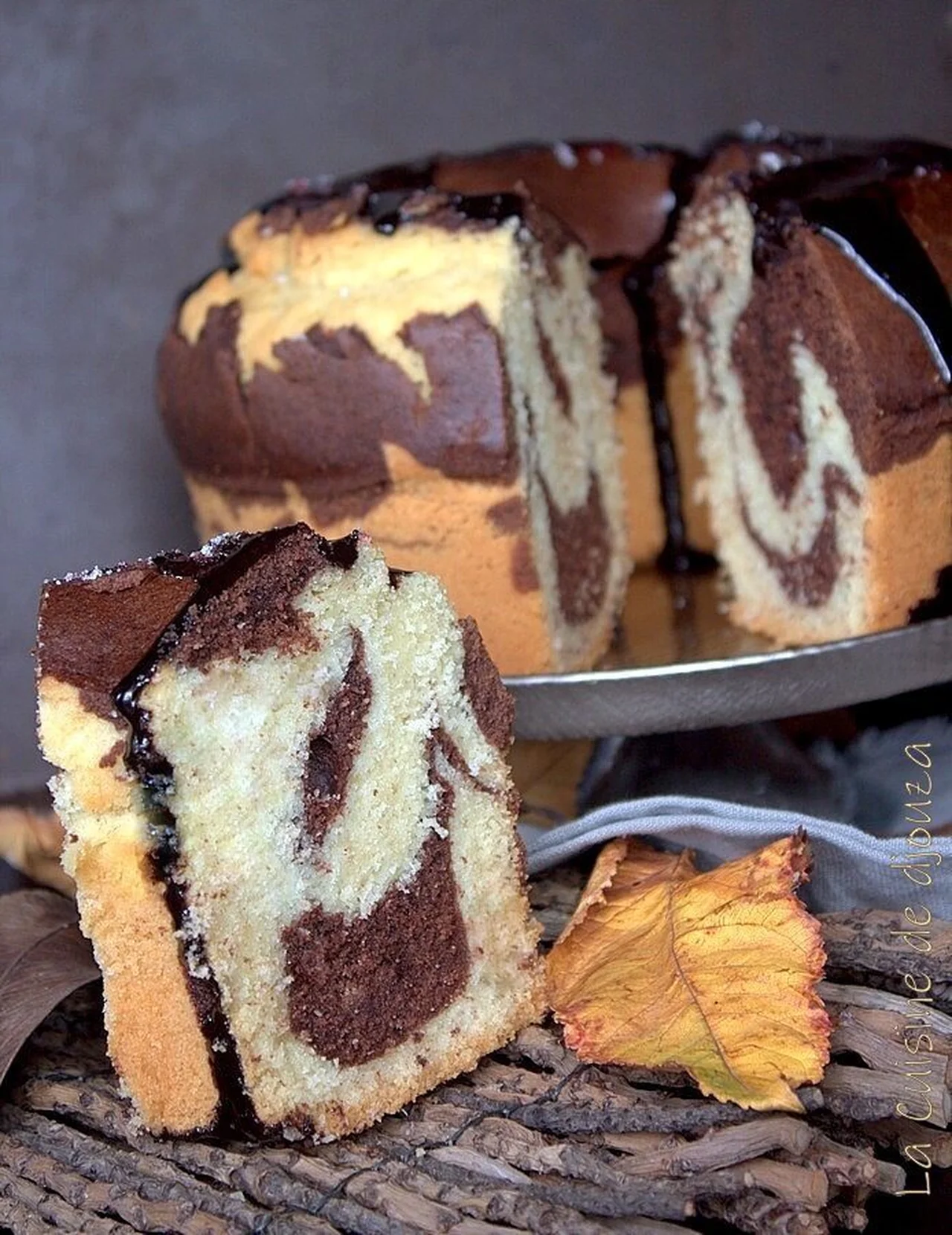 Gâteau marbré chocolat café à l'eau gazeuse