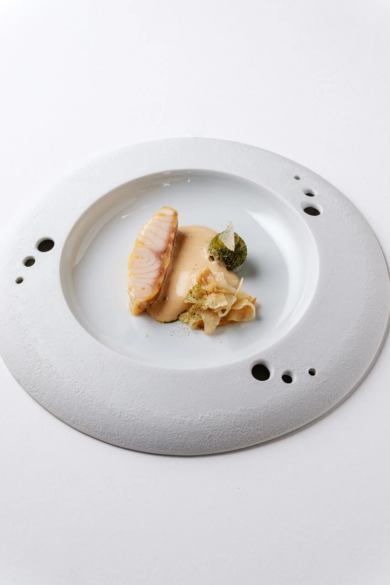 Esturgeon de Sologne confit, fenouil fermenté