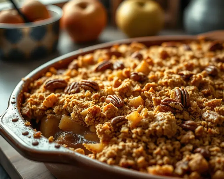 Crumble pommes, cannelle et pécan au Thermomix