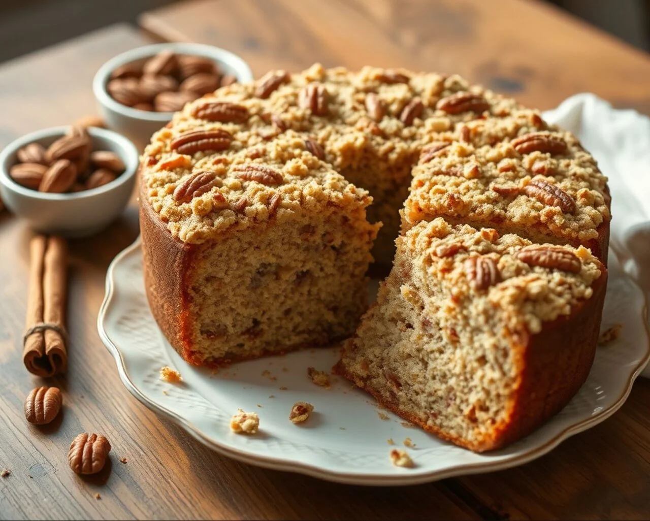 Gâteau moelleux aux pécans et cannelle au Thermomix