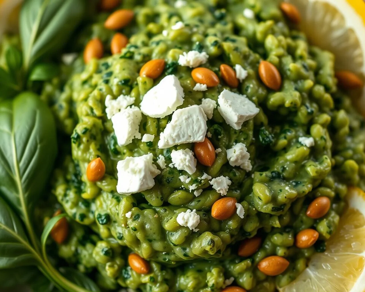 Risotto chèvre-épinards au pesto
