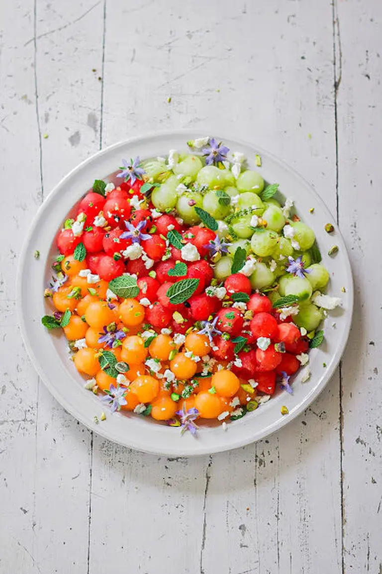 Salade de melon, pastèque et concombre