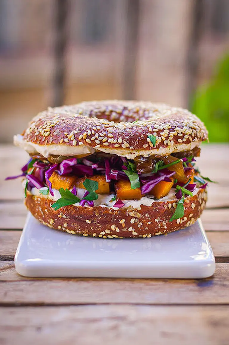 Sandwich bagel végétarien