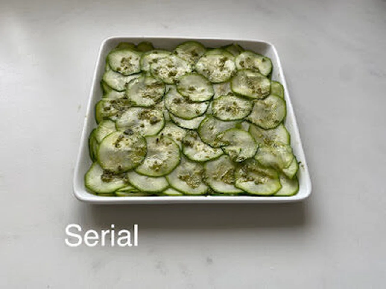 Carpaccio de courgette au pesto de verveine