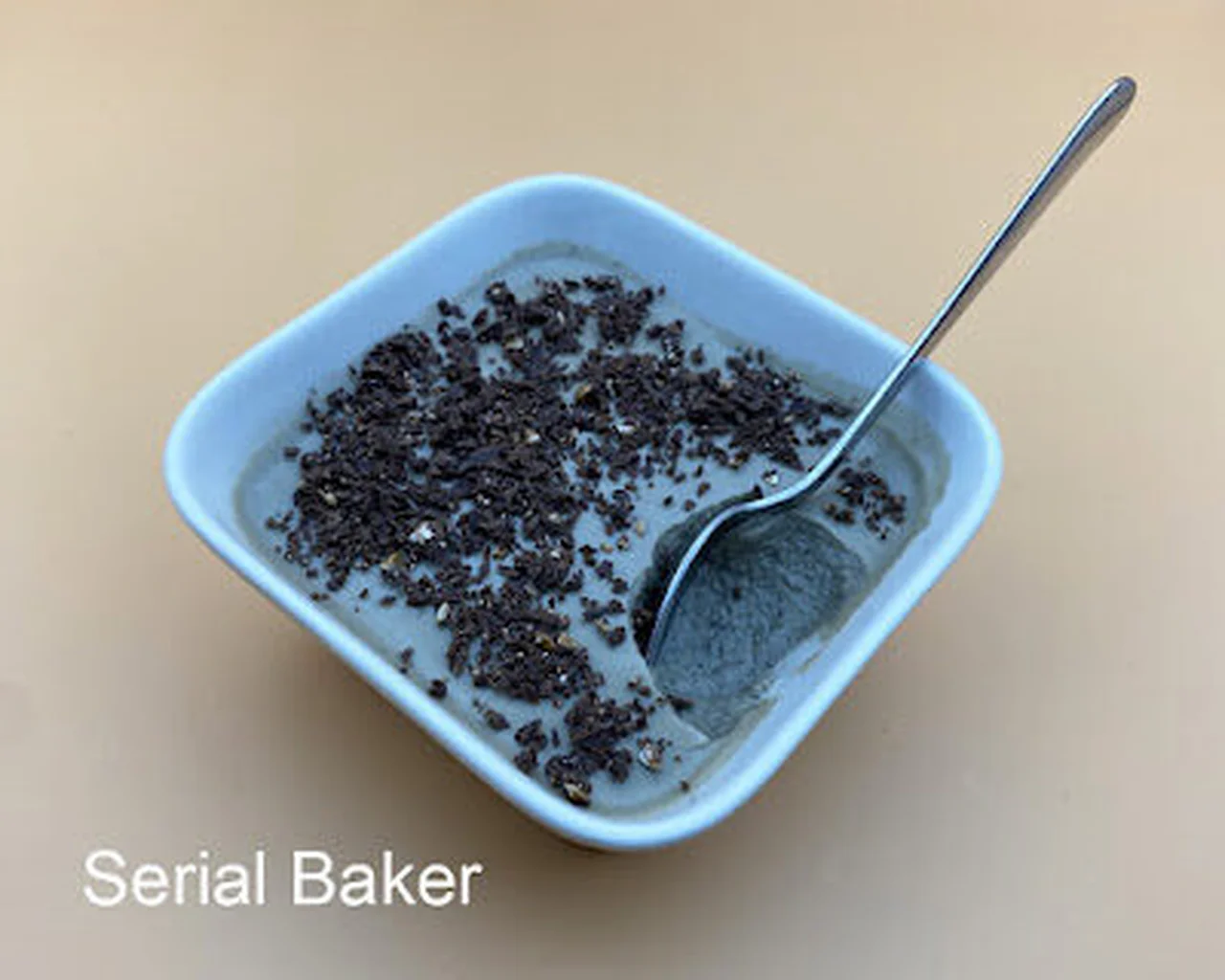 Panna cotta sésame noir et lait de cajou