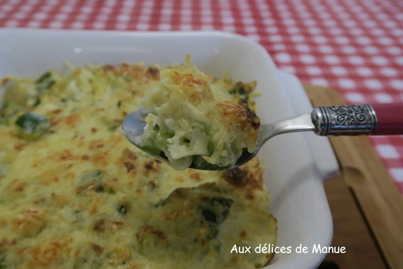 Gratin de ravioles de la Drôme au chèvre et courgettes