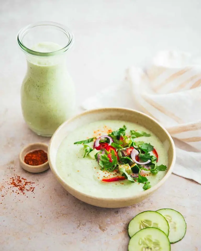 Gaspacho de concombre au lait de coco