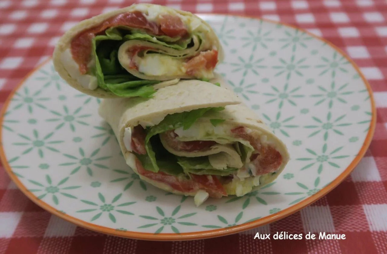 Wraps aux oeufs mimosa et crudités