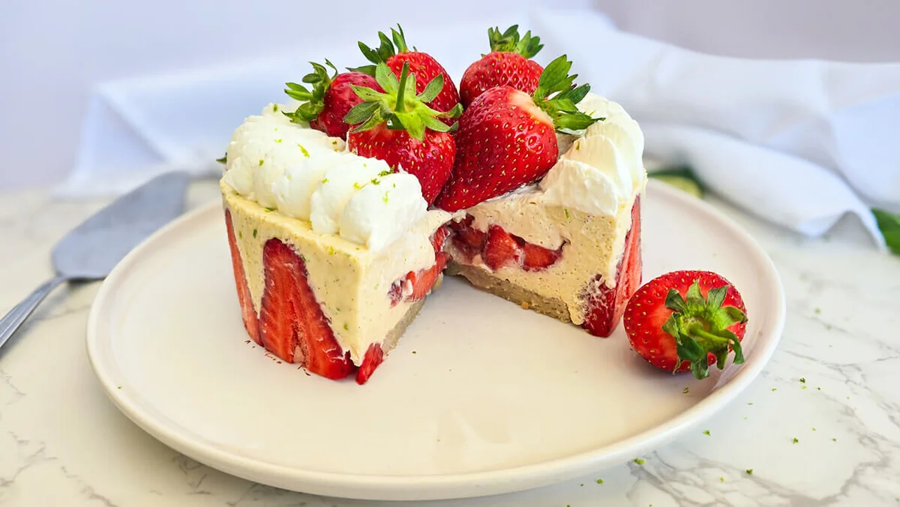 Fraisier léger au citron vert