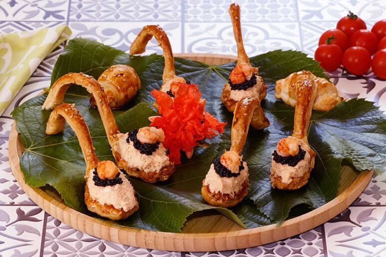 Cuillères feuilletées aux rillettes deux saumons
