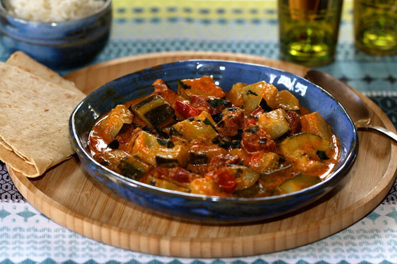 Curry de courgettes au chorizo