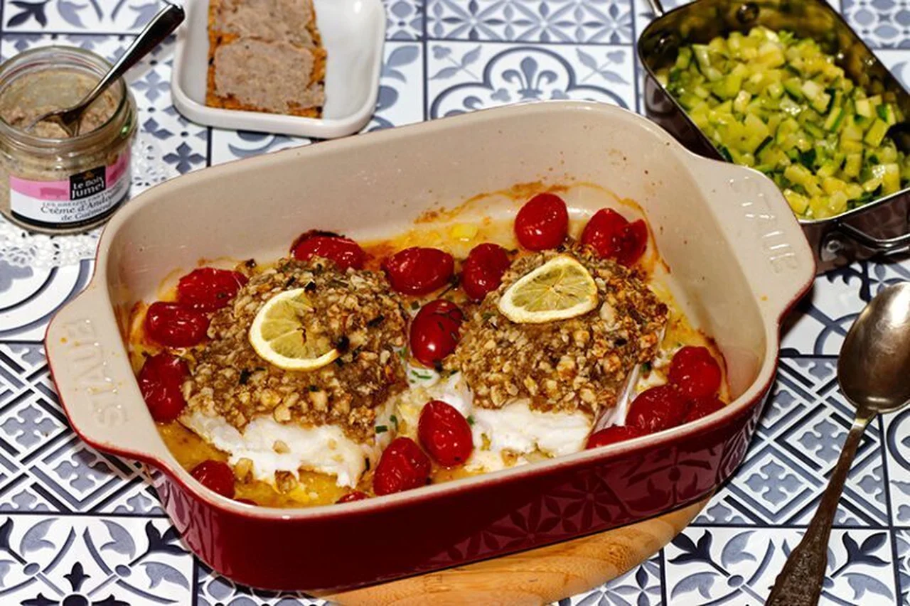 Dos de julienne en croûte d'amandes