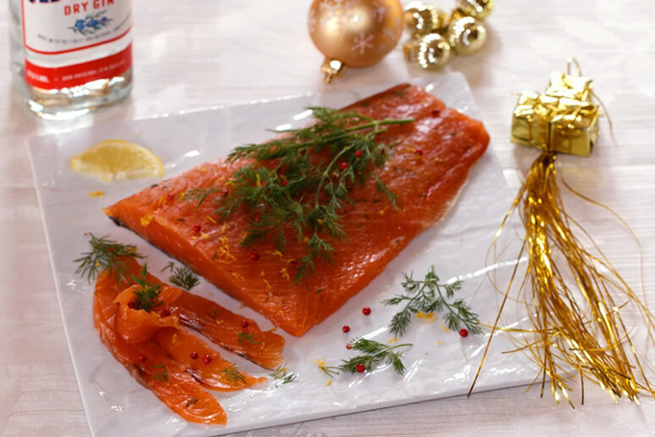 Saumon gravlax au Gin et à l'aneth