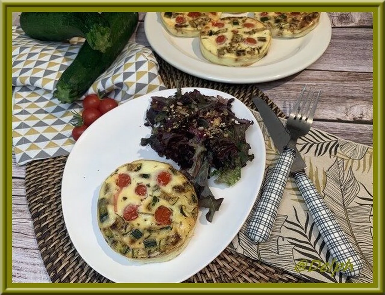 Clafoutis tomates cerises, courgettes et chèvre