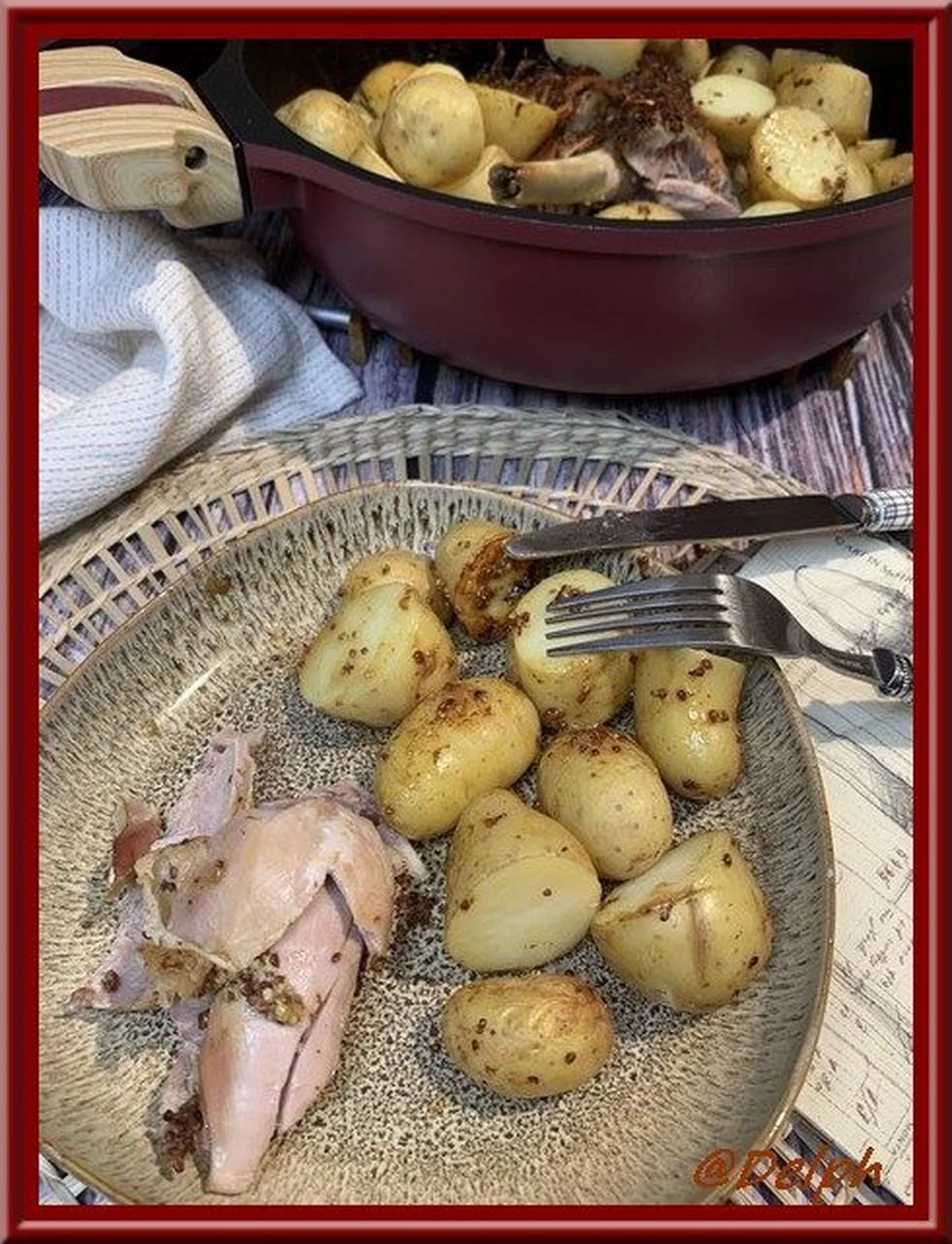 Cuisse de dinde et pommes de terre grenaille