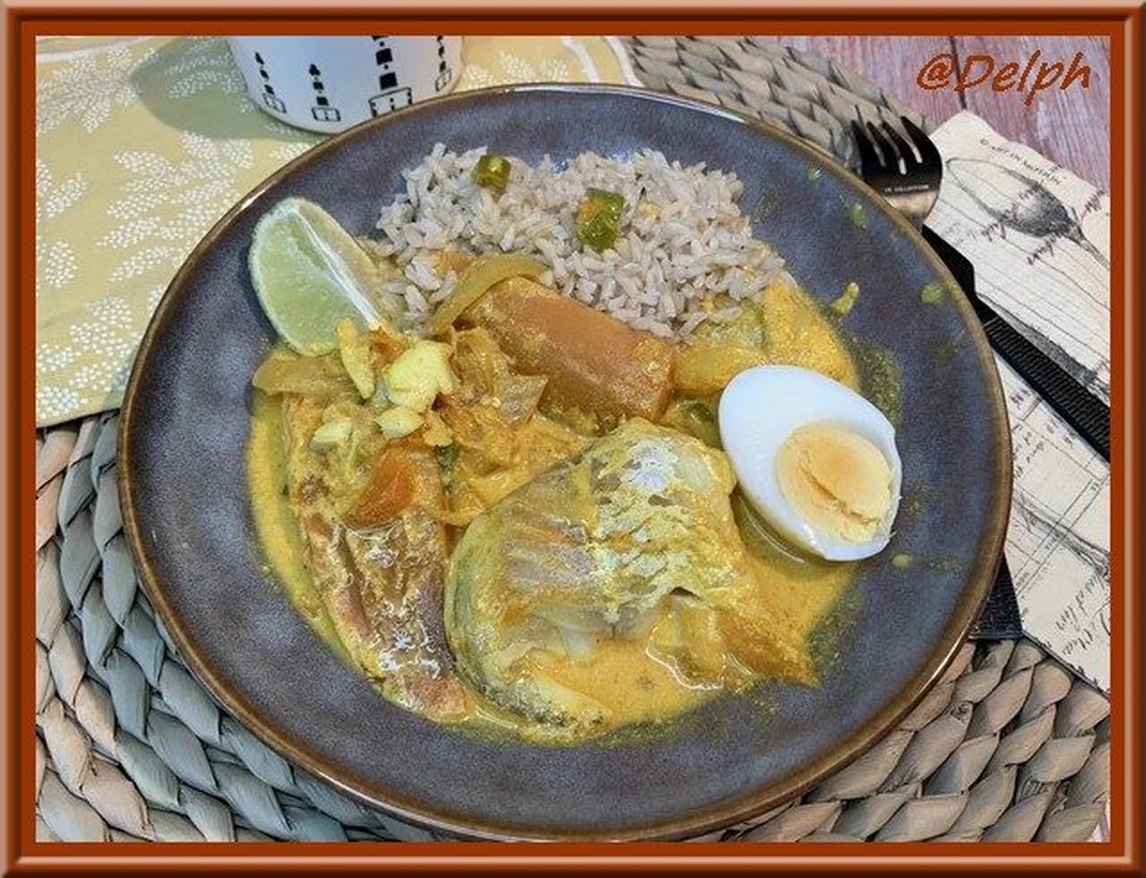 Curry de cabillaud aux œufs et patate douce