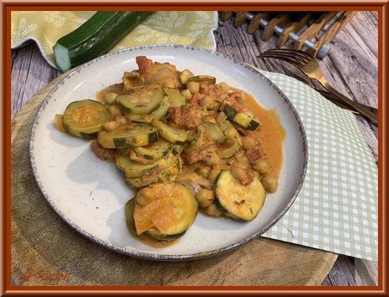 Curry de courgettes et pois chiches au lait de coco
