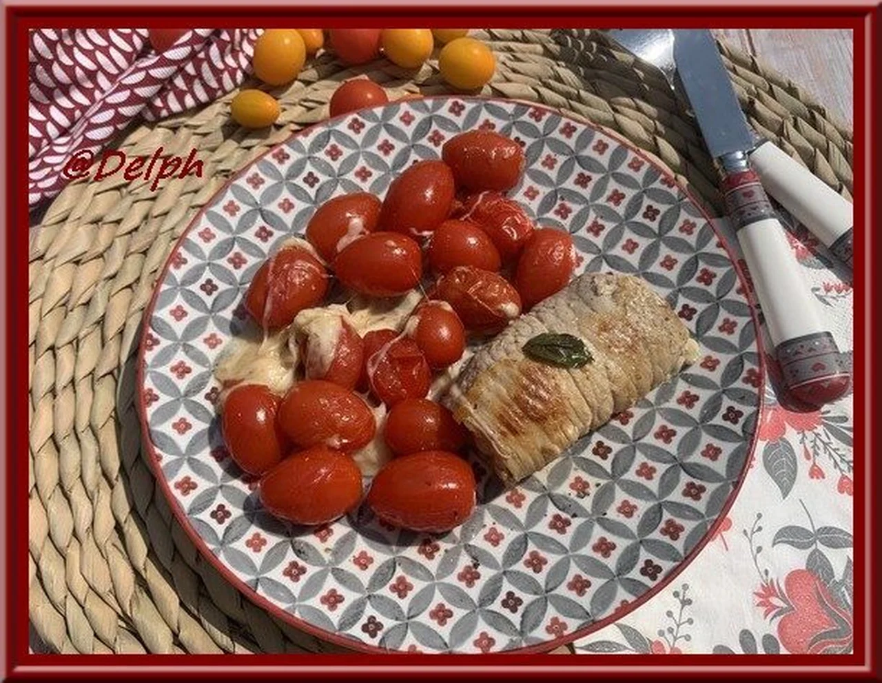 Escalopes de veau à la mozzarella et tomates cerise