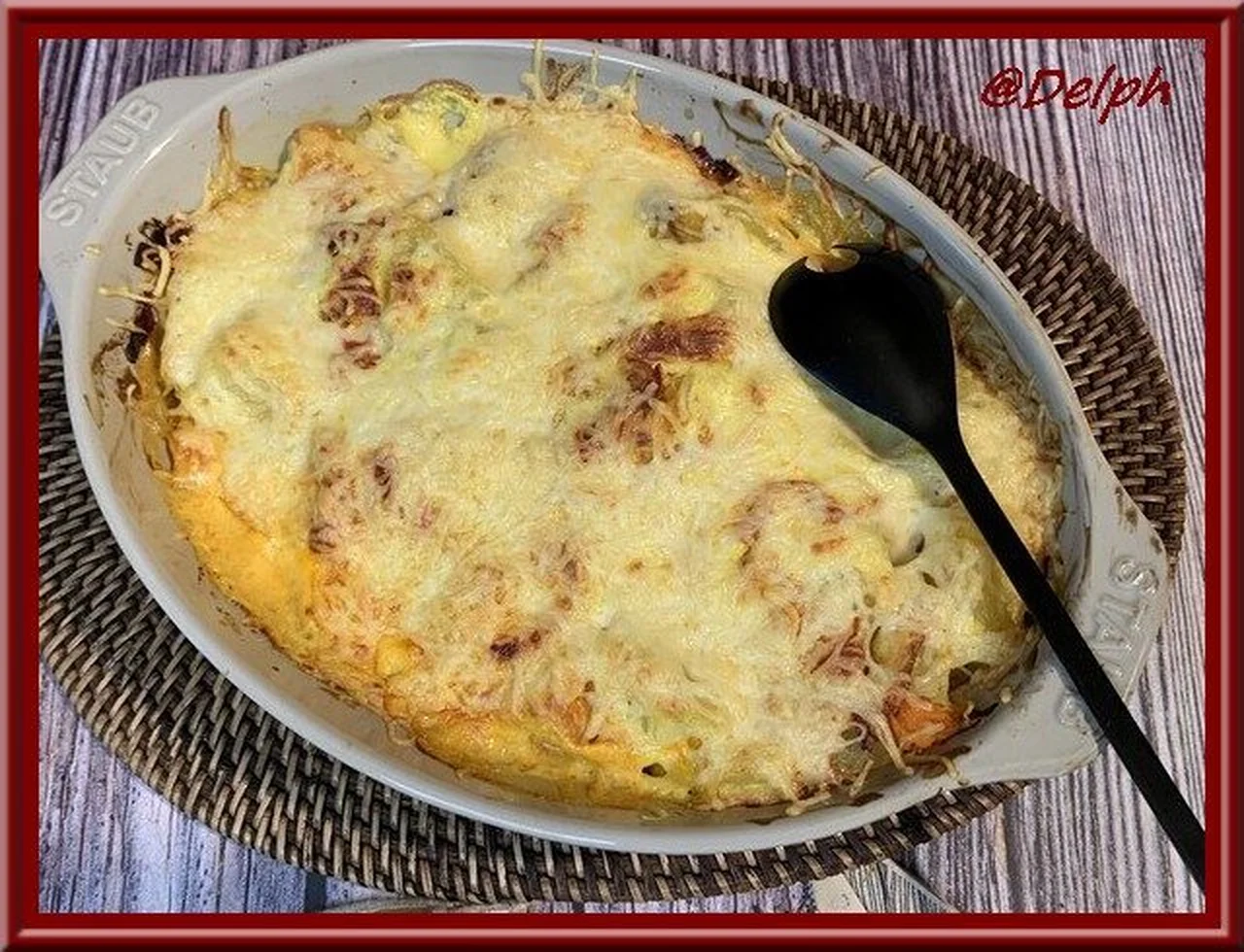 Gratin de potimarron, pommes de terre et chorizo à la coco