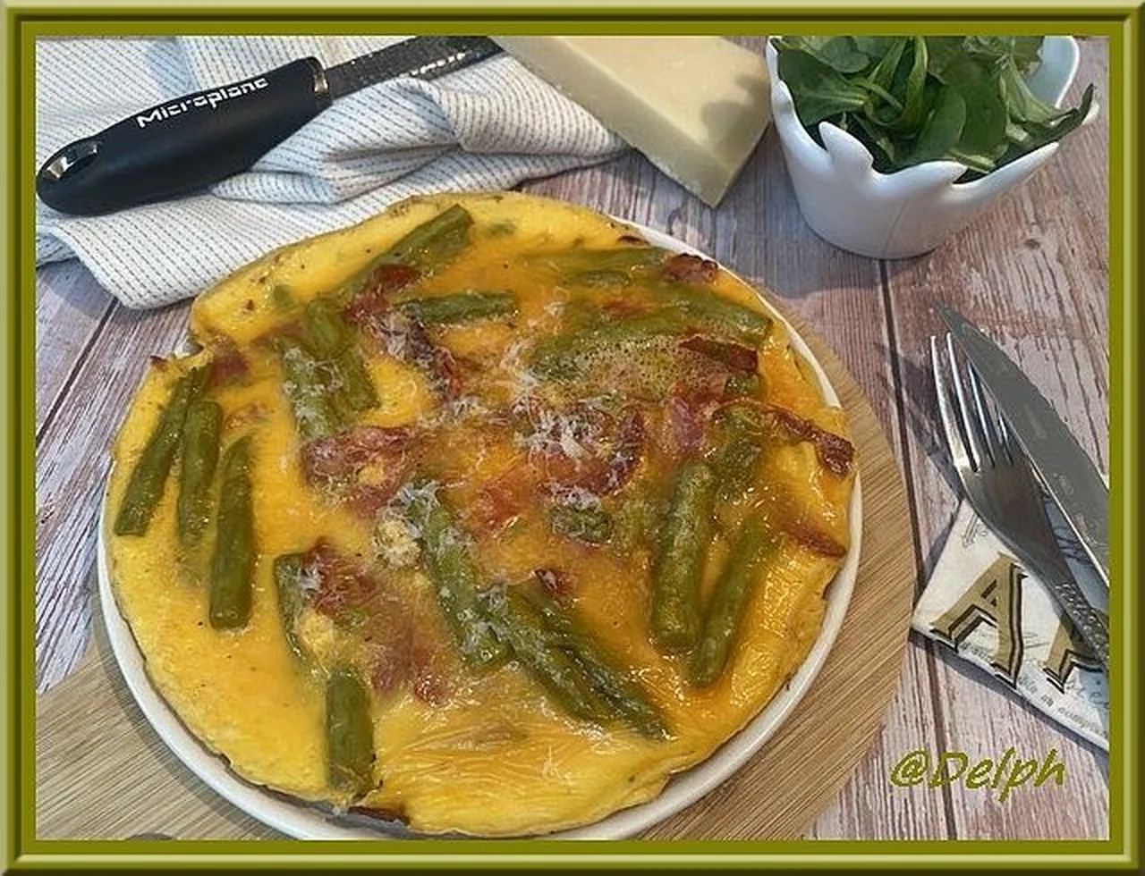 Omelette aux asperges et chorizo