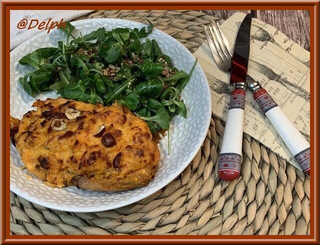 Patate douce farcie au lard et cheddar
