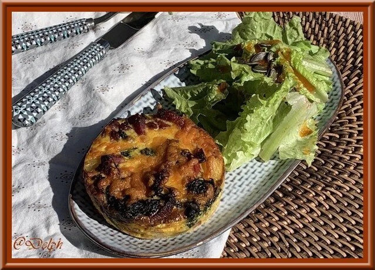 Quiche pommes de terre, épinards et lardons de volaille