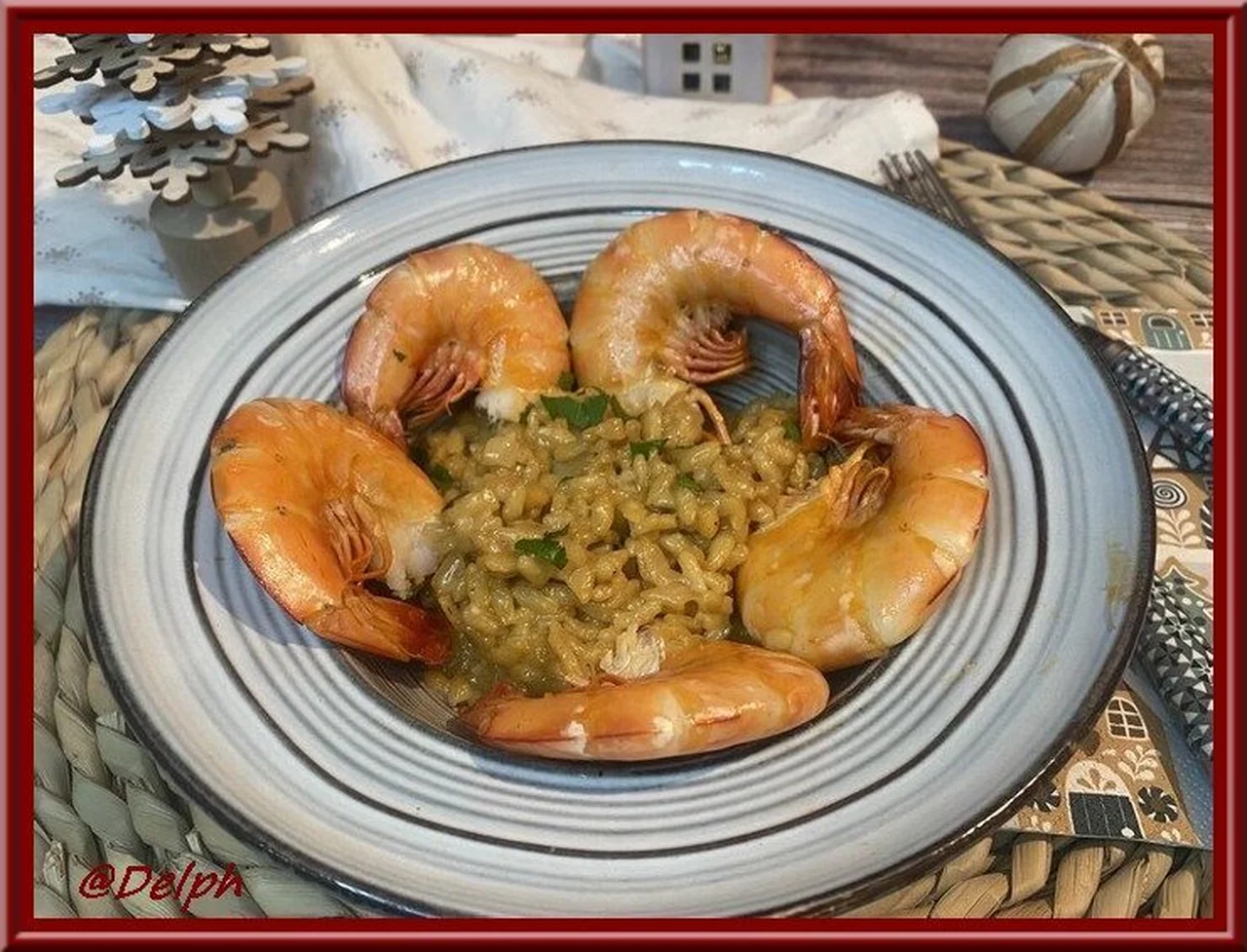 Risotto aux gambas et safran