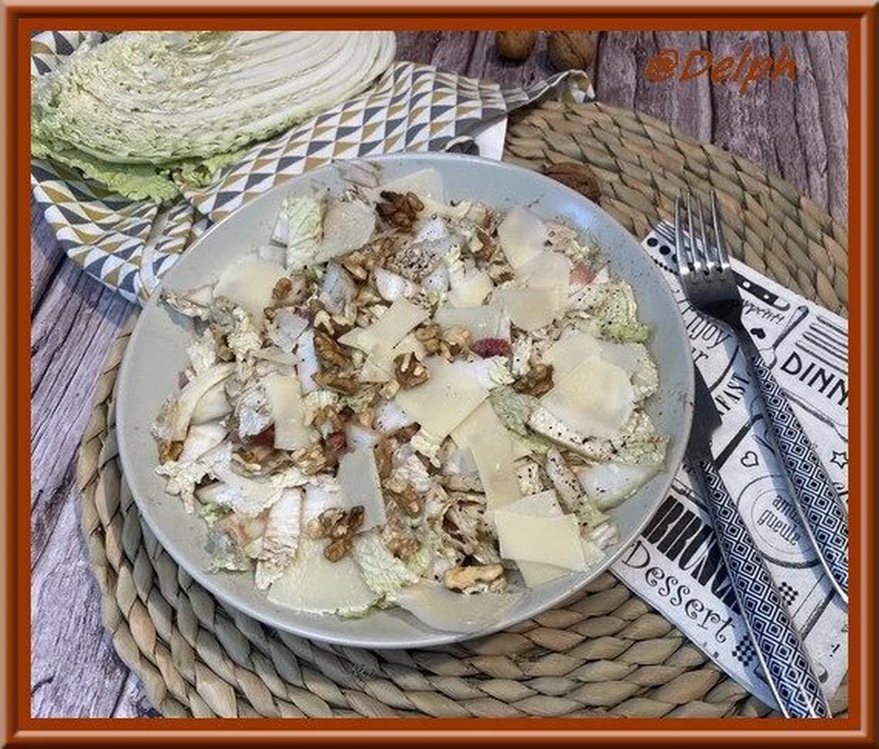 Salade de chou chinois aux lardons et noix