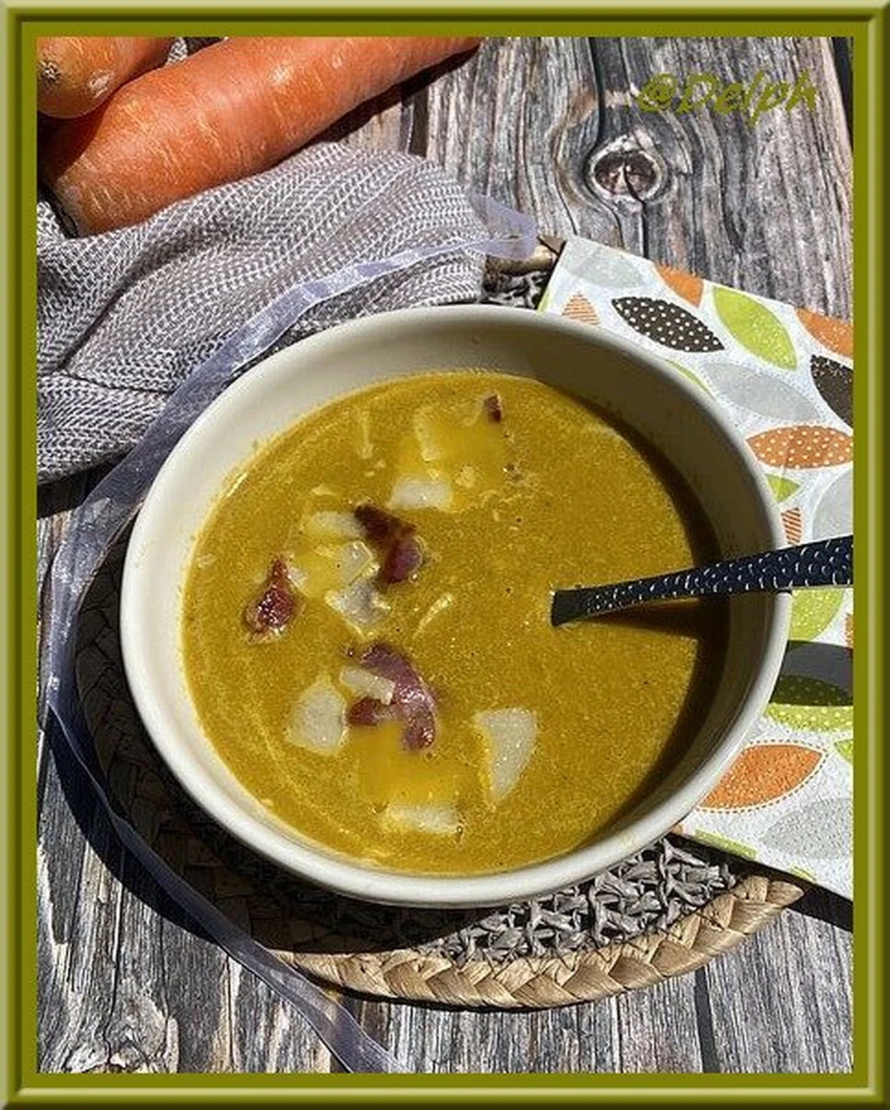 Velouté de carottes, oseille et parmesan