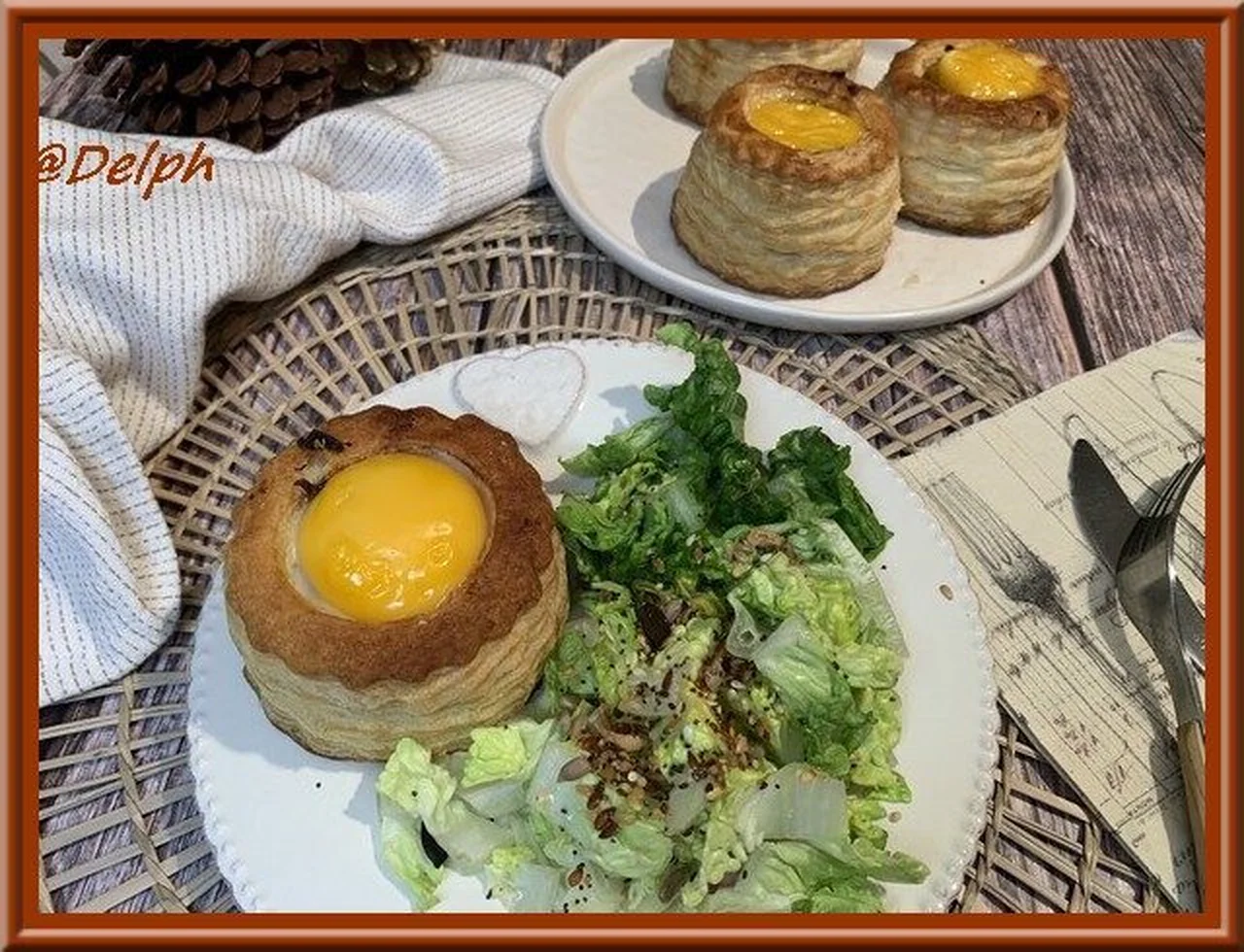Vol au vent forestier à l'œuf cocotte