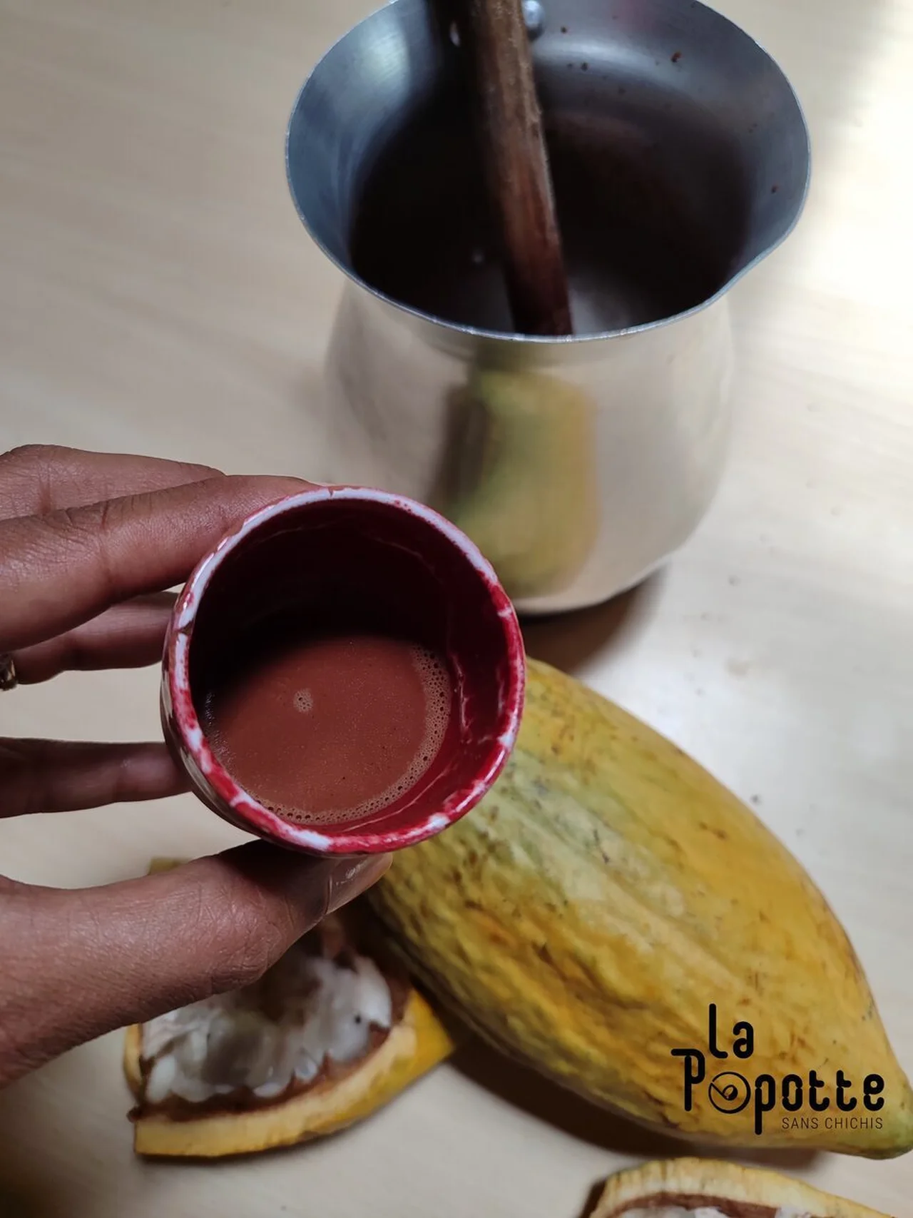Chocolat chaud à la pâte de cacao