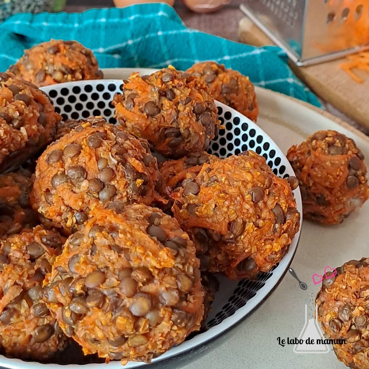 Boulettes aux carottes et lentilles vertes