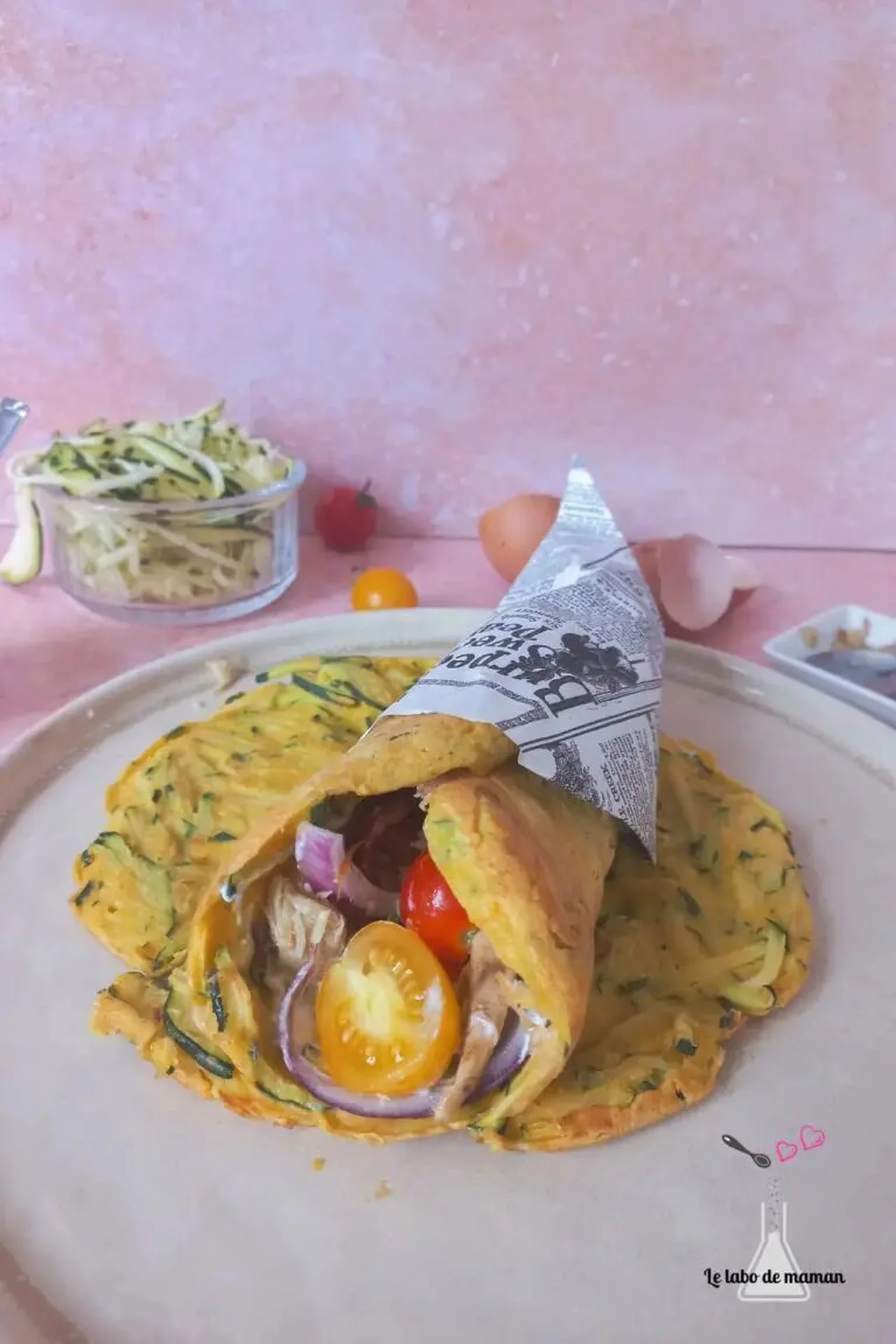 Crêpes de courgettes comme des wraps
